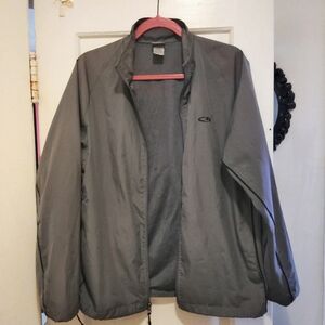 Champion Mens C9 Hooded Windbreaker Grey Zip Up Long Sleeve Collar Jacket Medium